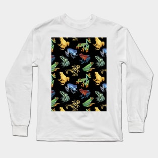 Frogs on black Long Sleeve T-Shirt